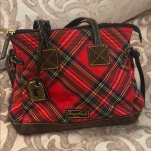 Authentic Dooney & Bourke Red Plaid Shoulder Bag